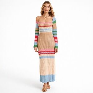 🆕Cellecci Crochet Stripe Dress NWT